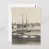 ヴィンテージ図版ニューポートRI地図(1860) ポストカード (正面/裏面)