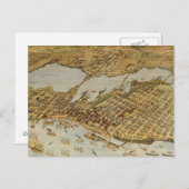 ヴィンテージ図版バンクーバーBCの地図(1898) ポストカード (正面/裏面)