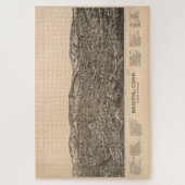 ヴィンテージ図版ブリストルCT地図(1889) ジグソーパズル (縦)