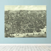 ヴィンテージ図版マーブルヘッドMAの地図(1882) キャンバスプリント (インサイチュ (ウッドフロア))