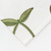 ヴィンテージ図解入りの、写真付きのさくらんぼパターン フリースブランケット (角)