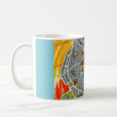 ヴィンテージ図解入りの、写真付きのアムステルダムマップ コーヒーマグカップ (左)