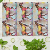 ヴィンテージ図解入りの、写真付きのカラフル台所用タオル キッチンタオル (折り畳み)