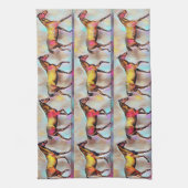 ヴィンテージ図解入りの、写真付きのカラフル台所用タオル キッチンタオル (縦)