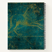 ヴィンテージ図解入りの、写真付きのグリーン&金ゴールドライオンのスターマップ ノートブック (裏面)