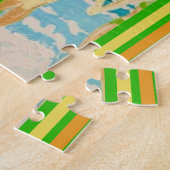 ヴィンテージ図解入りの、写真付きのジョージアの地図 ジグソーパズル (側面)