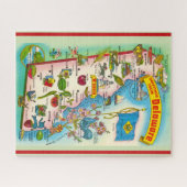 ヴィンテージ図解入りの、写真付きのデラウェアの地図 ジグソーパズル (横)