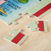 ヴィンテージ図解入りの、写真付きのデラウェアの地図 ジグソーパズル (側面)