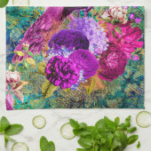 ヴィンテージ図解入りの、写真付きのピーコグランジックパターン キッチンタオル (折り畳み)