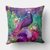 ヴィンテージ図解入りの、写真付きのピーコグランジックパターン クッション (裏面)