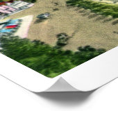 ヴィンテージ図解入りの、写真付きのマップ ポスター (角)