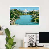 ヴィンテージ図解入りの、写真付きのマップ ポスター (ホームオフィス)