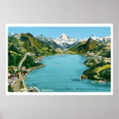 ヴィンテージ図解入りの、写真付きのマップ ポスター (正面)