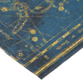 ヴィンテージ図解入りの、写真付きのミッドブルー&金ゴールドスターマップ テーブルクロス (アングル)