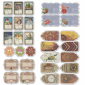 ヴィンテージ図解入りの、写真付きのヨナルプランナースクラブッキング シール (正面)