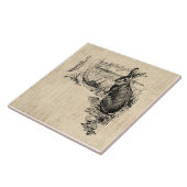 ヴィンテージ図解入りの、写真付きのラビットバニーアート タイル (側面)