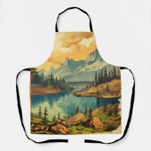 ヴィンテージ図解入りの、写真付きの国立公園芸術 エプロン (正面)