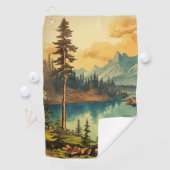 ヴィンテージ図解入りの、写真付きの国立公園芸術 ゴルフタオル (インサイチュ)