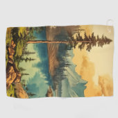 ヴィンテージ図解入りの、写真付きの国立公園芸術 ゴルフタオル (横)