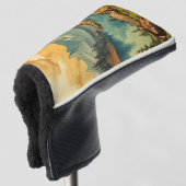 ヴィンテージ図解入りの、写真付きの国立公園芸術 ゴルフヘッドカバー (3/4 正面)