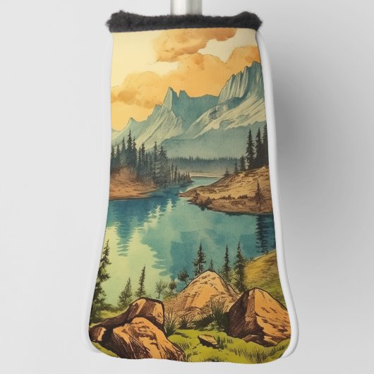 ヴィンテージ図解入りの、写真付きの国立公園芸術 ゴルフヘッドカバー (回転90)