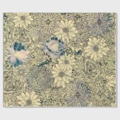 ヴィンテージ図解入りの、写真付きの花 ラッピングペーパー (フラット)