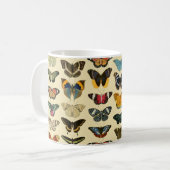 ヴィンテージ図解入りの、写真付きの蝶 – 黄 コーヒーマグカップ (正面左)