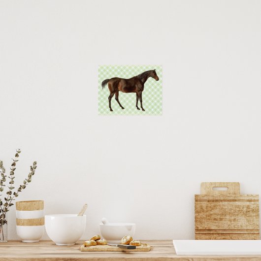 ヴィンテージ図解入りの、写真付きの馬レトロアートポスター ポスター (キッチン)