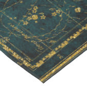 ヴィンテージ図解入りの、写真付きの・グリーン&金ゴールド・ライオン・スター・マップ テーブルクロス (アングル)