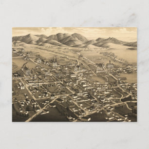 ヴィンテージ図鑑サンタフェの地図(1882) ポストカード