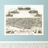 ヴィンテージ図鑑ナラガンセットRIの地図(1888) キャンバスプリント (インサイチュ (ウッドフロア))