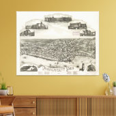 ヴィンテージ図鑑ナラガンセットRIの地図(1888) キャンバスプリント (インサイチュ (リビング))