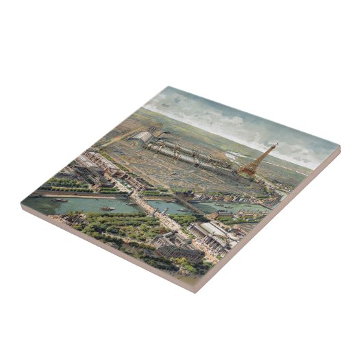 ヴィンテージ図鑑パリの地図(1900) タイル (側面)