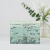 ヴィンテージ図鑑ボストンハーバーの地図(1897) ポストカード (スタンド正面)