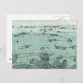 ヴィンテージ図鑑ボストンハーバーの地図(1897) ポストカード (正面/裏面)