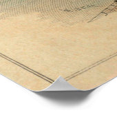 ヴィンテージ図鑑ボストンMAの地図(1866) ポスター (角)