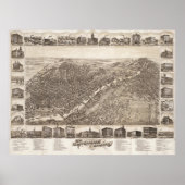 ヴィンテージ図鑑ミシガン州サギノーの地図(1885) ポスター (正面)