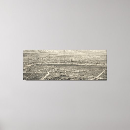 ヴィンテージ図鑑ロンドン・イングランドの地図(1861) キャンバスプリント (正面)