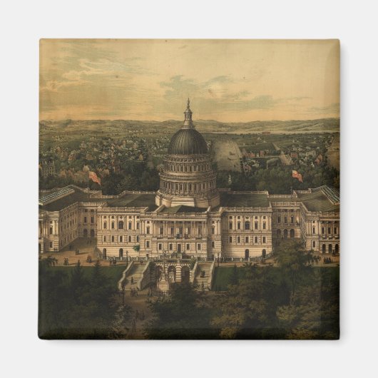 ヴィンテージ図鑑ワシントンD.C.の地図(1857) マグネット (正面)