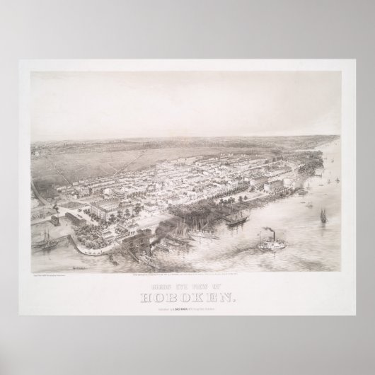 ヴィンテージ図鑑NJの地図（1860年） ポスター (正面)