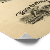 ヴィンテージ図鑑WAタコマの地図(1893) ポスター (角)