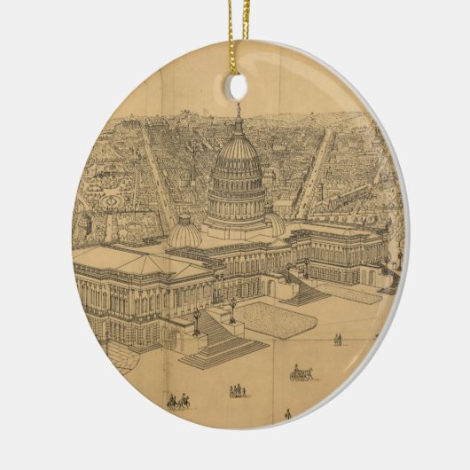 ヴィンテージ図（1872年） セラミックオーナメント (左)