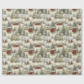ヴィンテージ国のクリスマス ラッピングペーパー (フラット)
