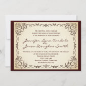 ヴィンテージ国のスクロールフレーム結婚式招待状 招待状 (正面)