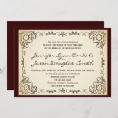 ヴィンテージ国のスクロールフレーム結婚式招待状 招待状 (正面/裏面)