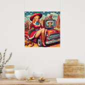 ヴィンテージ国のピンアップイラストレーション ポスター (キッチン)