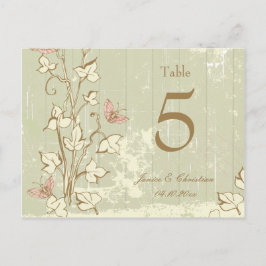 ヴィンテージ国のラス結婚クリームのテーブル番号 ポストカード