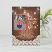 ヴィンテージ国の応援40誕生日パーティーの写真 招待状 (スタンド正面)