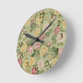 ヴィンテージ国の風化フローラ ラウンド壁時計 (傾斜)