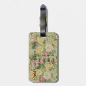 ヴィンテージ国の風化フローラ ラゲッジタグ (裏面縦)
